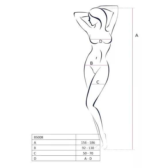 Passion BS008 - white fishnet set with bow (S-L)