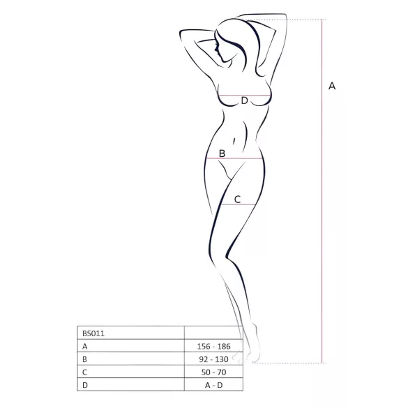 Passion BS011 - Patterned Mesh Set (Black) - Sizes S-L
