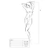 Passion BS014 - White Open Fishnet Bodysuit with Corset (S-L)