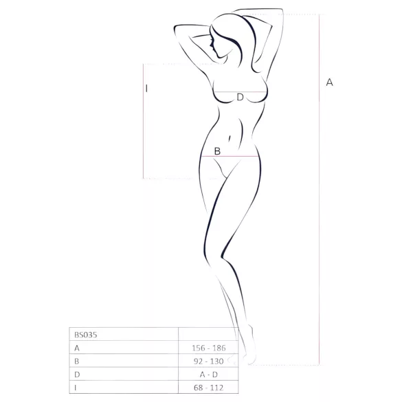 Passion BS035 - Strappy Open Mesh Bodysuit (White) - S-L