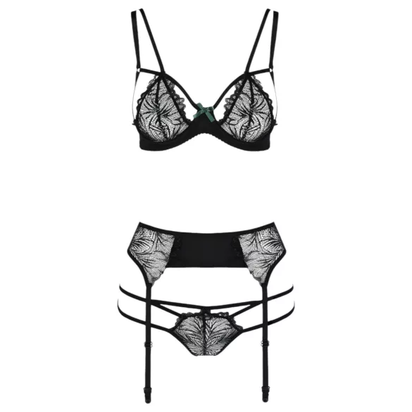 Passion Floris - Black Lingerie Set - L/XL