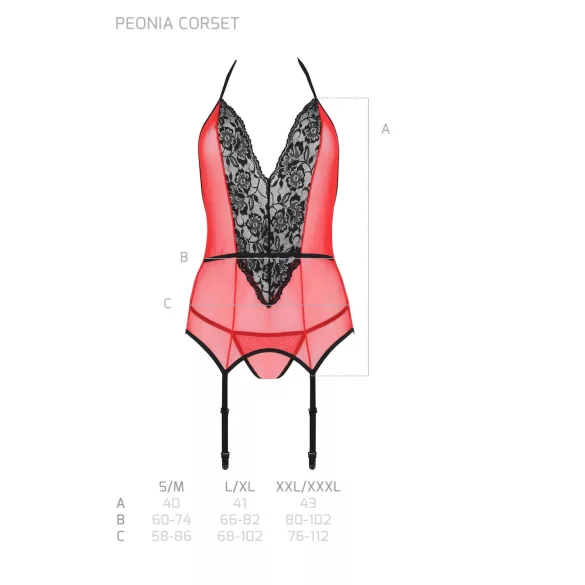 Passion Peonia - Red Top & Thong Set