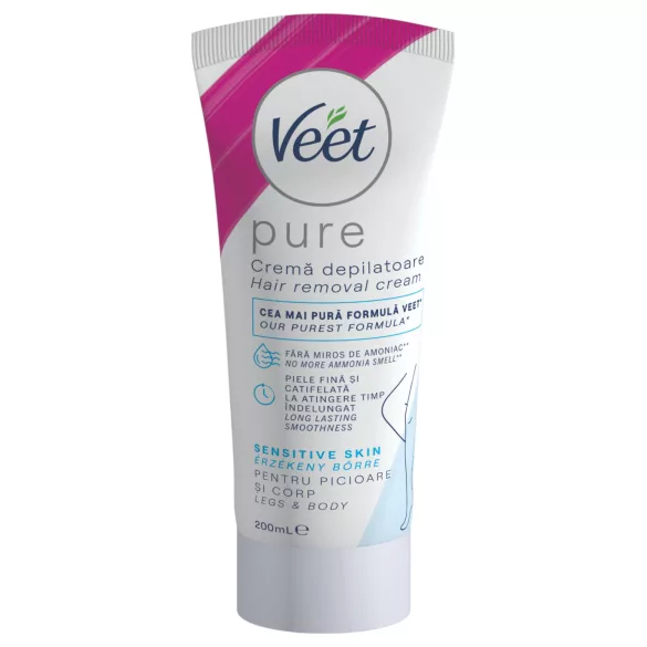 Veet Pure - Hair Removal Cream for Legs and Body - Sensitive Skin (200 ml)