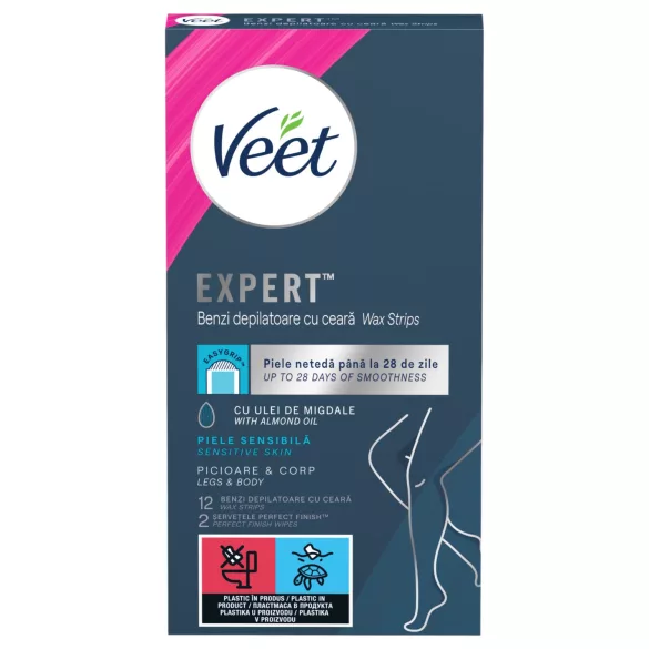 Veet Expert - ready-to-use wax strips - for dry skin (12 pcs)