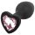 Sunfo - Heart Gem Silicone Anal Plug (Black-Pink)