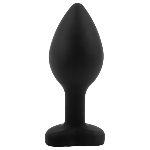 Sunfo - Heart Gem Silicone Anal Plug (Black-Pink)