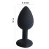 Sunfo - Heart Gem Silicone Anal Plug (Black-Pink)