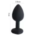 Sunfo - Heart Gem Silicone Anal Plug (Black-Pink)