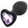 Sunfo - Silicone Heart Gem Anal Plug (Black-Purple)