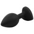 Sunfo - Silicone Heart Gem Anal Plug (Black-Purple)