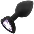 Sunfo - Silicone Heart Gem Anal Plug (Black-Purple)