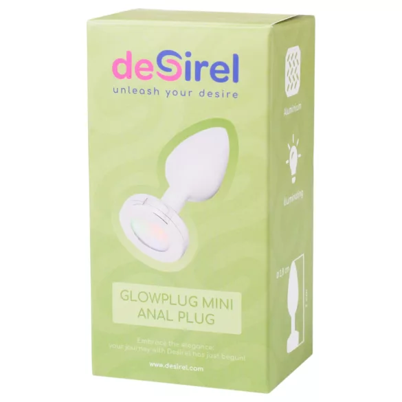 Desirel GlowPlug - Illuminating Anal Plug - Small (Silver)