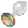 Sunfo - Metal Anal Plug with Yellow Gem (Silver)