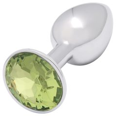 Sunfo - Metal Anal Plug with Lime Gemstone (Silver)