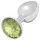 Sunfo - Metal Anal Plug with Lime Gemstone (Silver)