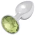 Sunfo - Metal Anal Plug with Lime Gemstone (Silver)