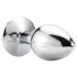 Sunfo - Metal Anal Plug with Pink Gemstone (Silver)