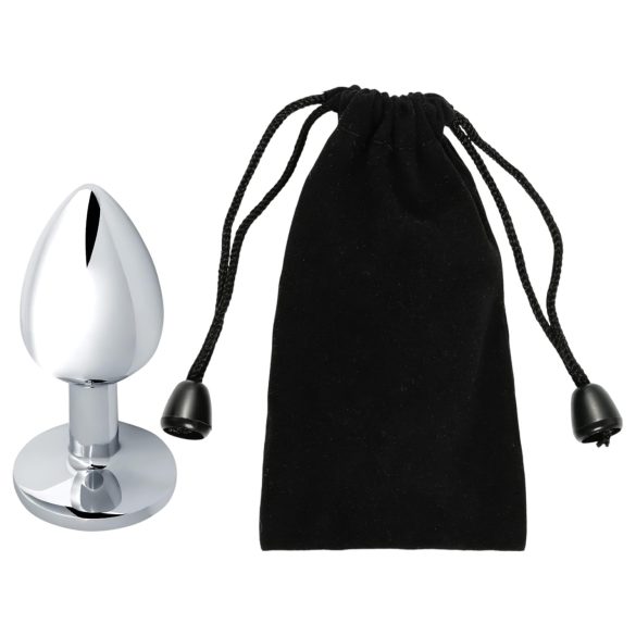 Sunfo - Metal Anal Plug with Blue Gem (Silver)