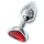 Sunfo - Metal Heart Red Gem Anal Plug (Silver)