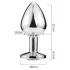 Sunfo - Metal Heart-Shaped Anal Plug with Golden Gem (Silver)