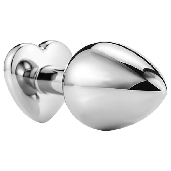 Sunfo - Metal Heart Rose Anal Plug (Silver)