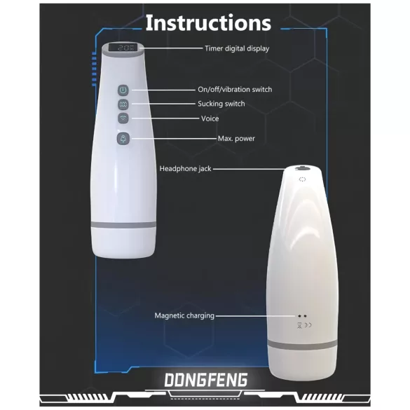 Lonely - Suction & Warming Masturbator with Sound Effects (White)