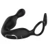 Lonely - rotating-head prostate vibrator with penis ring (black)