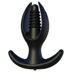 Kangvo - magnetic inflatable ribbed anal plug (black)