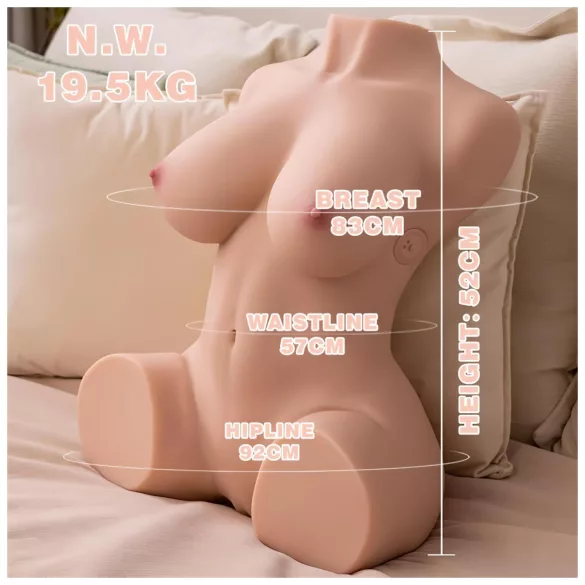 XISE Dania - Lifelike Torso Masturbator with Thrusting Feature (Natural)