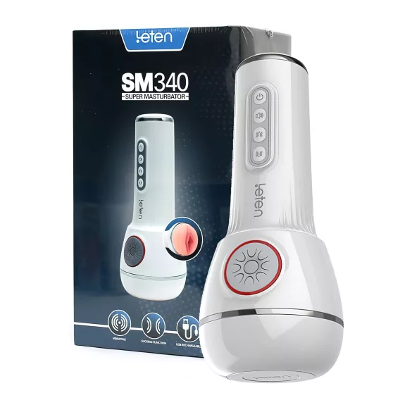 LETEN SM340 - Rechargeable Vibrating and Suction Masturbator with Sound