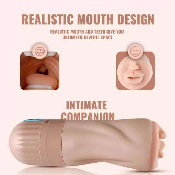 Lonely Lifelike Mouth Masturbator with Vibration and Suction Function