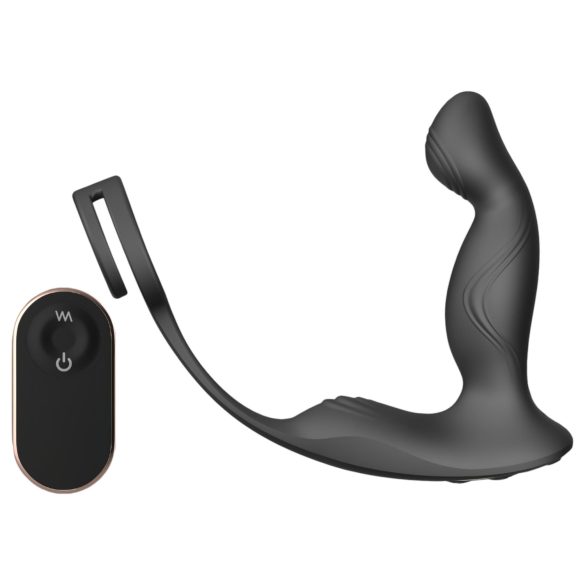 Sex HD Virgil - Prostate Vibrator with Penis & Testicle Ring (Black)