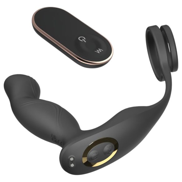 Sex HD Virgil - Prostate Vibrator with Penis & Testicle Ring (Black)