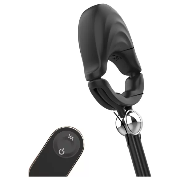 Sex HD - adjustable vibrating penis ring with remote control (black)