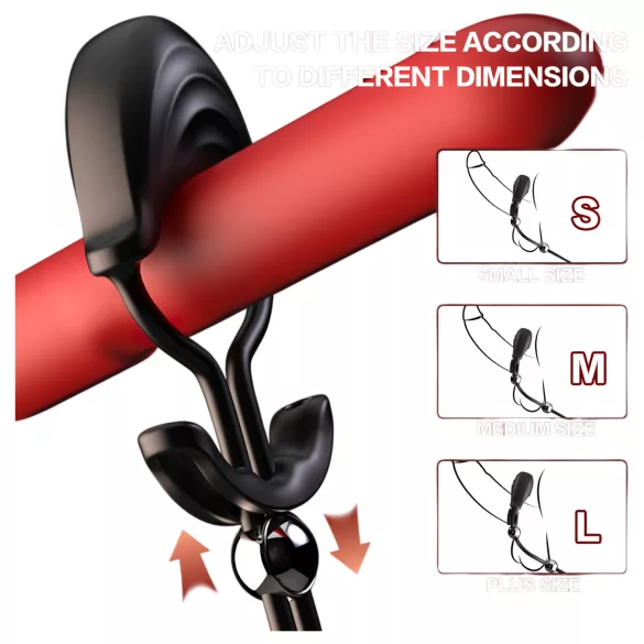 Sex HD - adjustable vibrating penis ring with remote control (black)