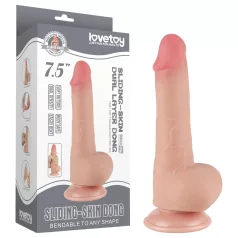   Lovetoy Sliding-Skin - Suction Cup Dual-Layer Dildo - 7.7" (Natural)
