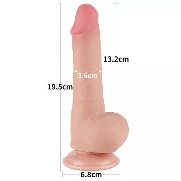 Sliding-Skin - double-layer dildo with suction cup - 19.5 cm (flesh)