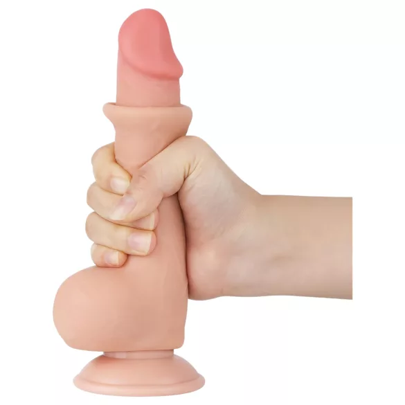 Sliding-Skin - double-layer dildo with suction cup - 19.5 cm (flesh)