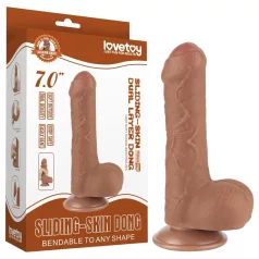   Lovetoy Sliding-Skin - Twin-Layer Dildo with Balls - 7.2" (Natural)