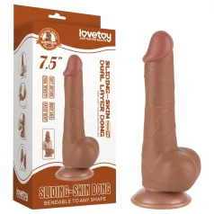   Lovetoy Sliding-Skin - Dual Layer Dildo with Balls - 19.5cm (Natural)