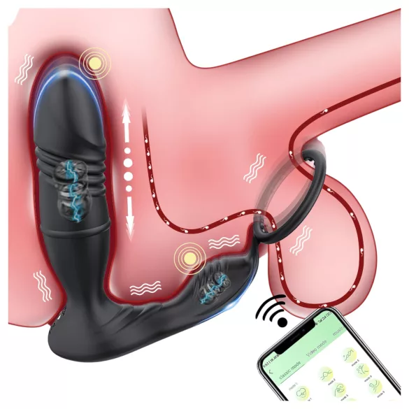 AlvUp - Smart Prostate Vibrator with Penis Ring (Black)