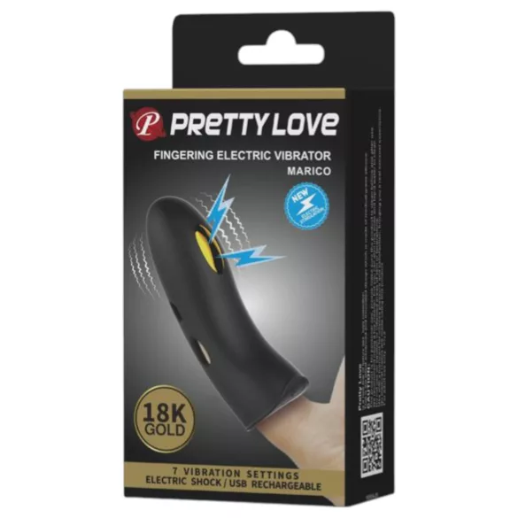 Pretty Love Marico - Electro Stimulation Finger Vibrator (Black)