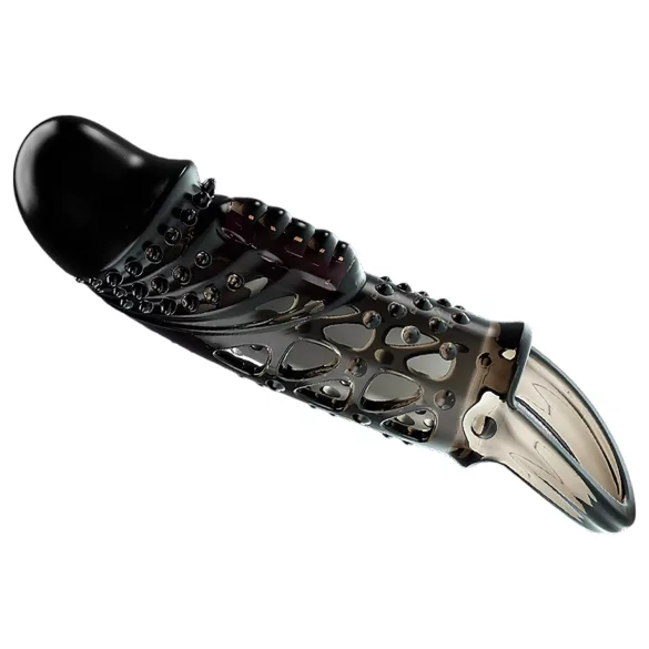 Pretty Love Cecelia - ribbed vibrating penis sleeve (black)