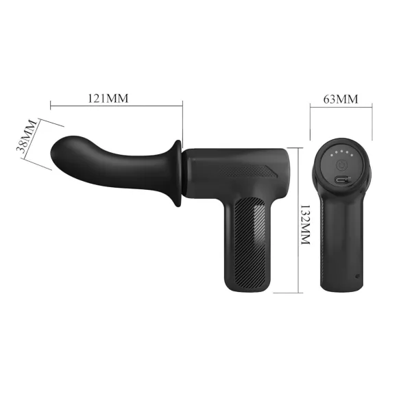Pretty Love Dj Doctor - Thrusting Pleasure Pistol Vibrator (Black)