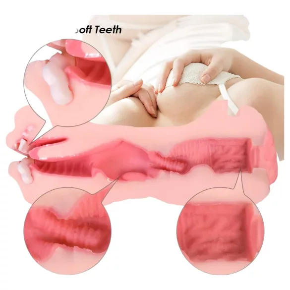 Vibeconnect - Lifelike Mouth & Black/Natural Masturbator
