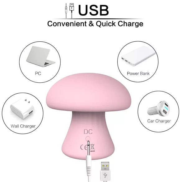 Magic Mushroom - rechargeable vibrator (pink)
