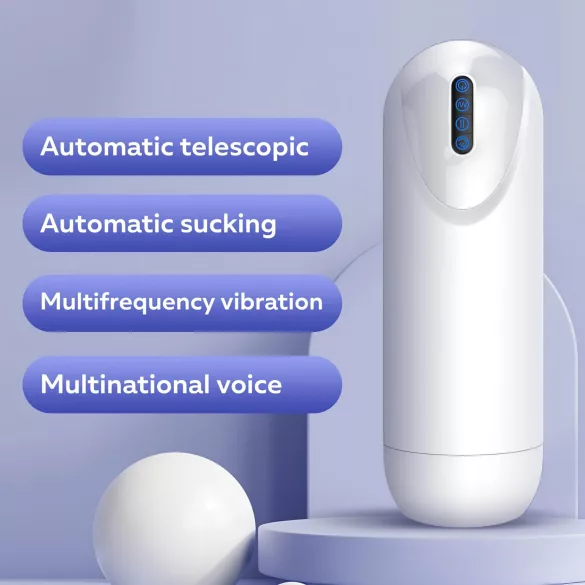 Leopard - Up-and-Down Vibrating Stroker (White)