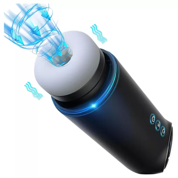 Leopard - Up-Down Suction Vibrating Masturbator (Black)