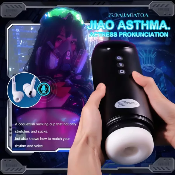 Leopard - Up-Down Suction Vibrating Masturbator (Black)