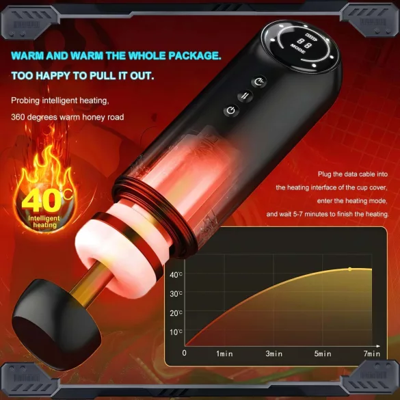 Leopard - Up-Down Suction Vibrating Masturbator (Black)